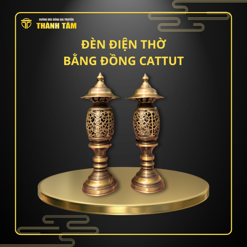 Ống Hương Bằng Đồng Cattut Cao 30cm