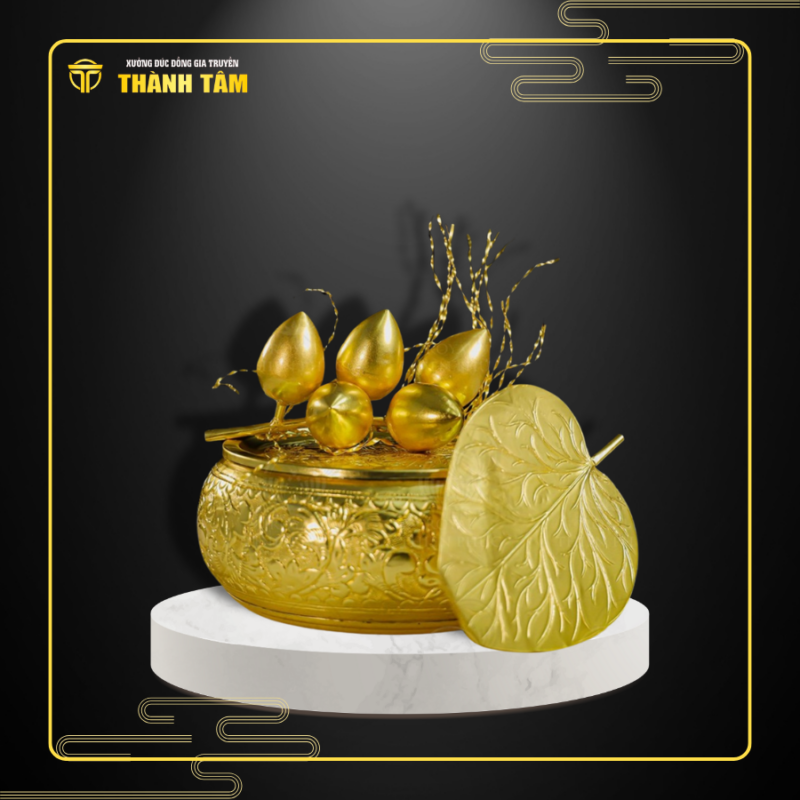 Bộ Cơi Trầu Cau Bằng Đồng Thờ Cúng